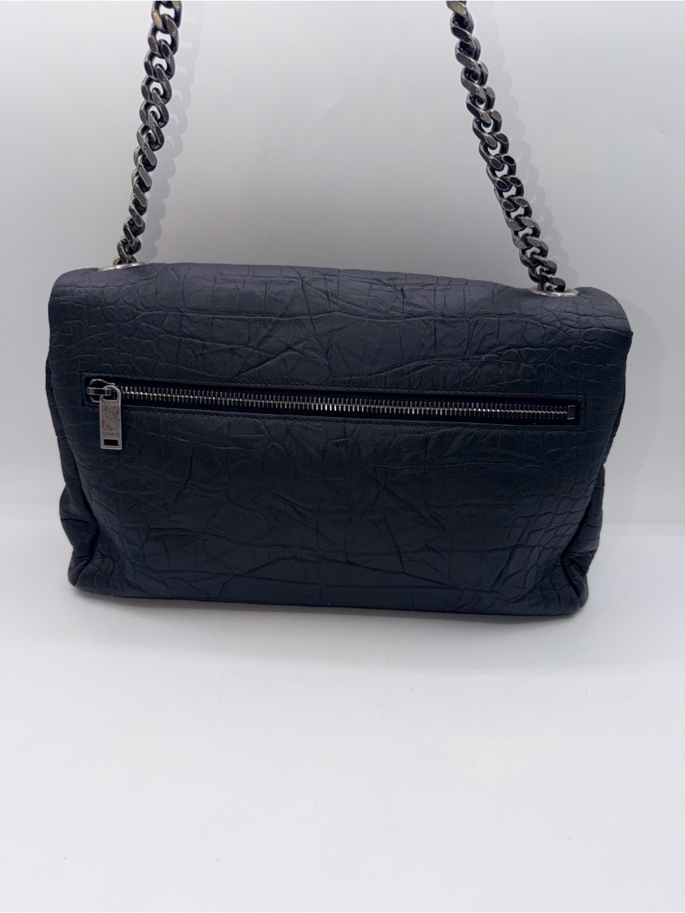 Saint Laurent West Hollywood Shoulder Bag Crocodile Embossed Leather Bag - Picture 5 of 15